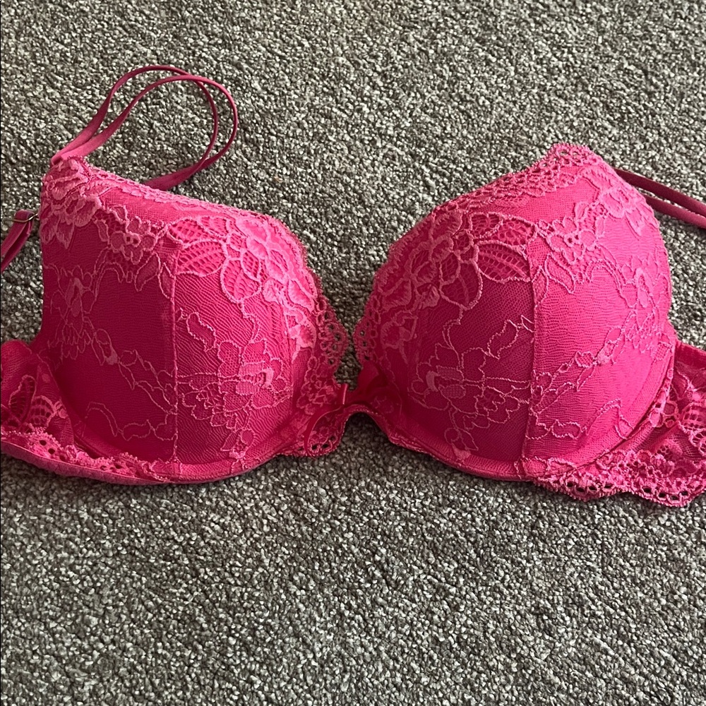 Victoria's Secret Vibrant Pink Lace Bra
